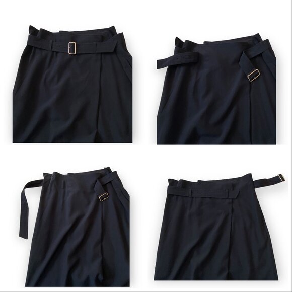 Vintage Comme des Garçons Tricot Navy Wool Belted Midi Skirt, Size M, 1992 S/S - Picture 8 of 15